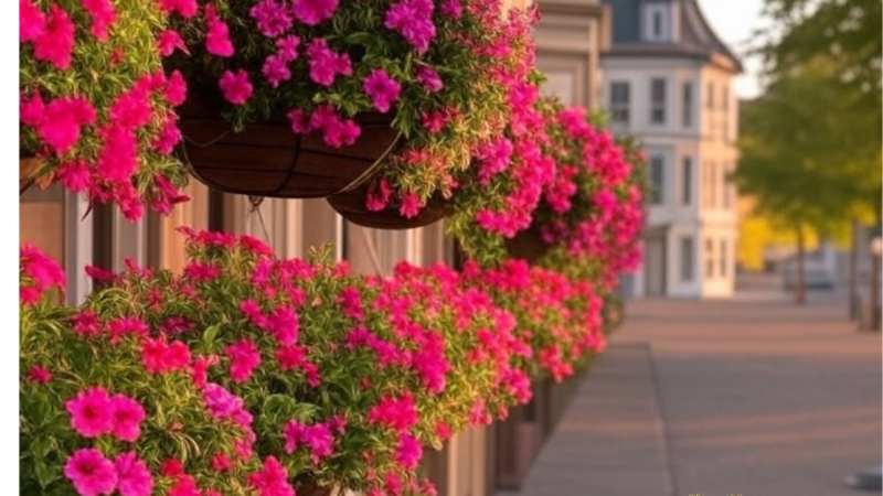 Hanging Basket Design Services for Cities, Small Businesses and Property Owners in Corvallis, Philomath, Albany, Salem, Lebanon and surrounding areas of the Willamette Valley Oregon